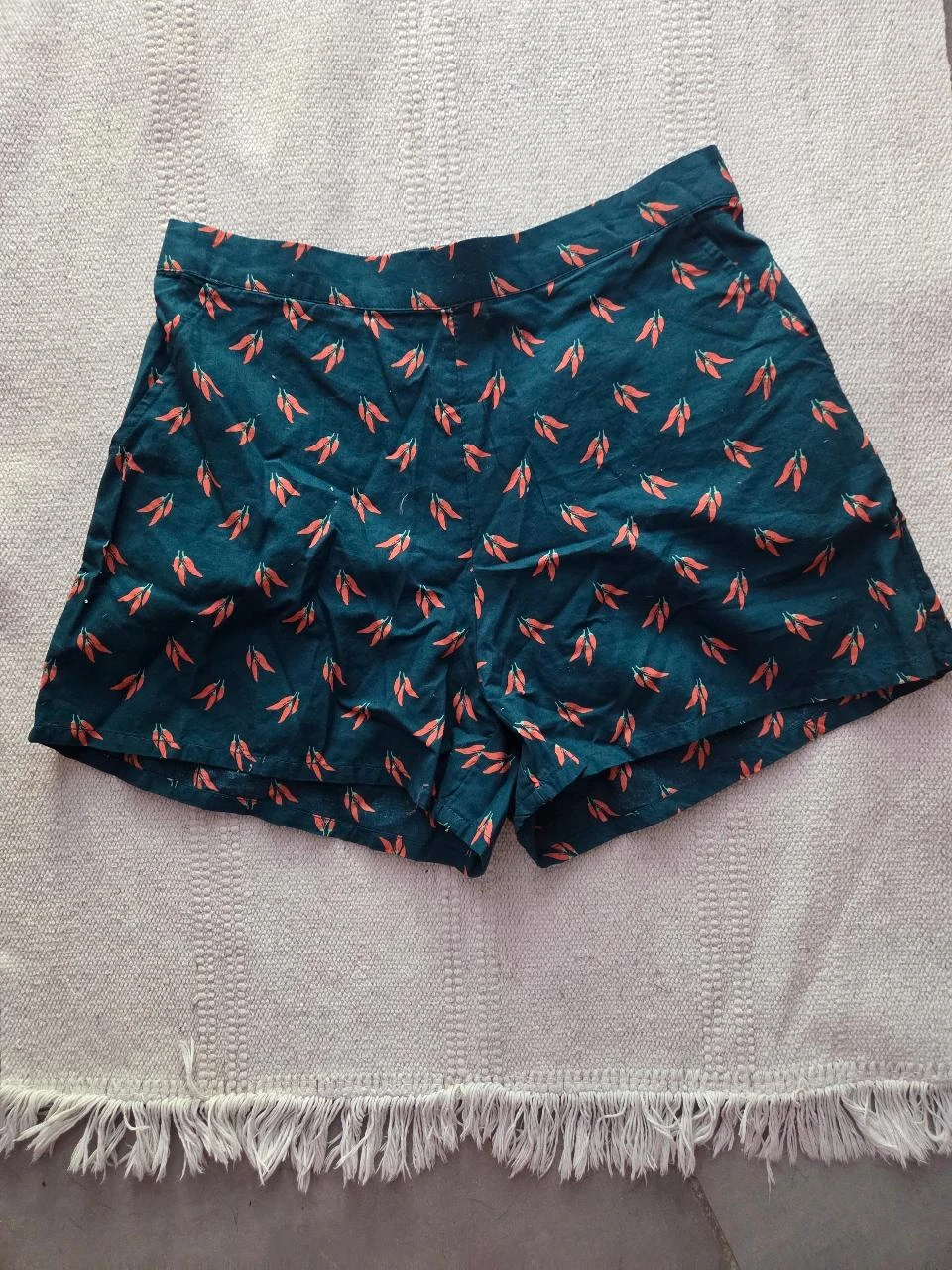Short de pijama verde oscuro con estampado de pimientos • Etam • Talla XS • Nuevo – photo 3